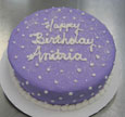 lavender frosting w/white dots